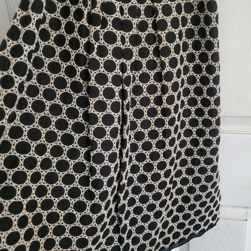 Anna Sui For Anthropologie Black And White Embroidered Sleeveless Dress, Size 4 - Picture 7 of 10